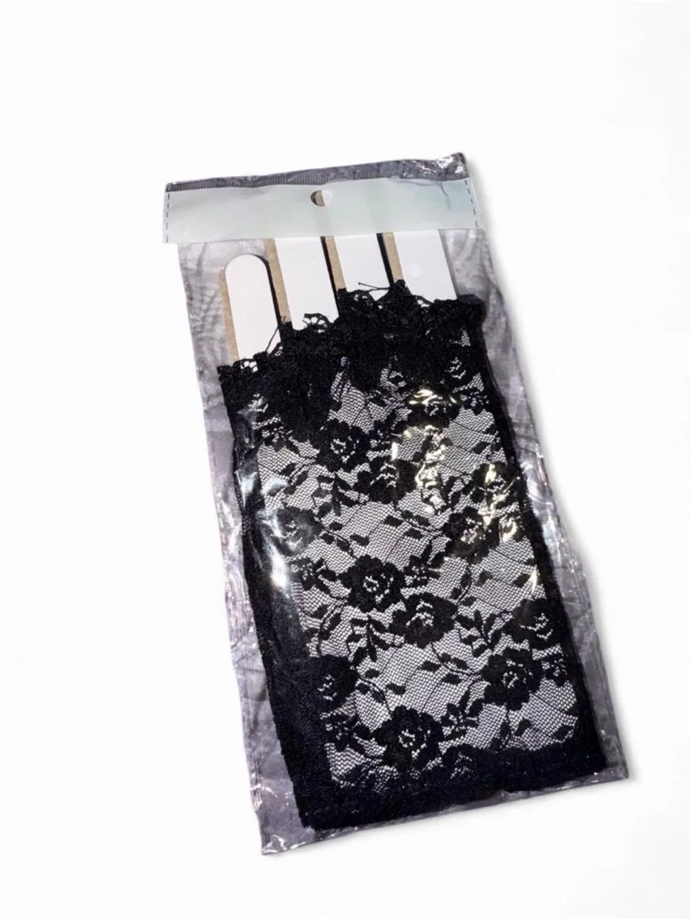Black Lace Fingerless Gloves for Women - Elegant Lace Accessory